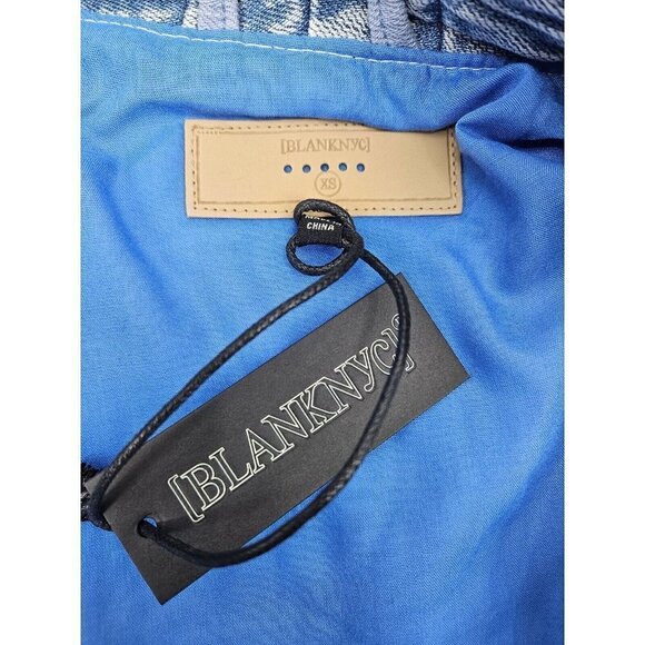 New BlankNYC Fall for You Kimono Jacket Womens XS Denim Plaid Quilted Blank NYC - Picture 5 of 8